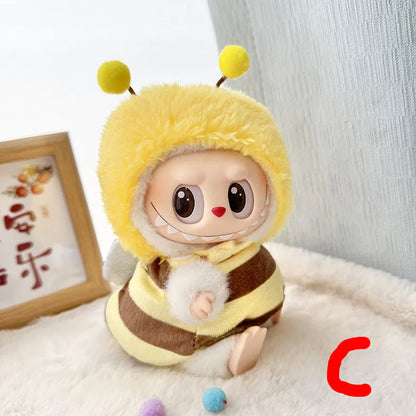 Labubu Doll Clothes – Cute Animal Onesie Penguin Shark Bee Dino for 17cm Blythe OB11 BJD