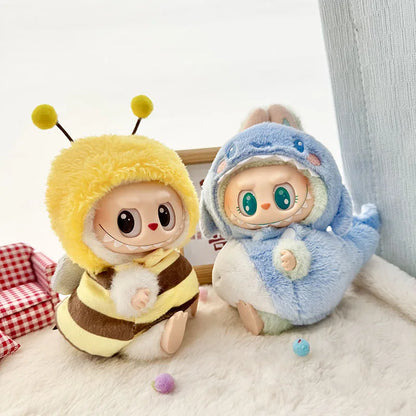 Labubu Doll Clothes – Cute Animal Onesie Penguin Shark Bee Dino for 17cm Blythe OB11 BJD