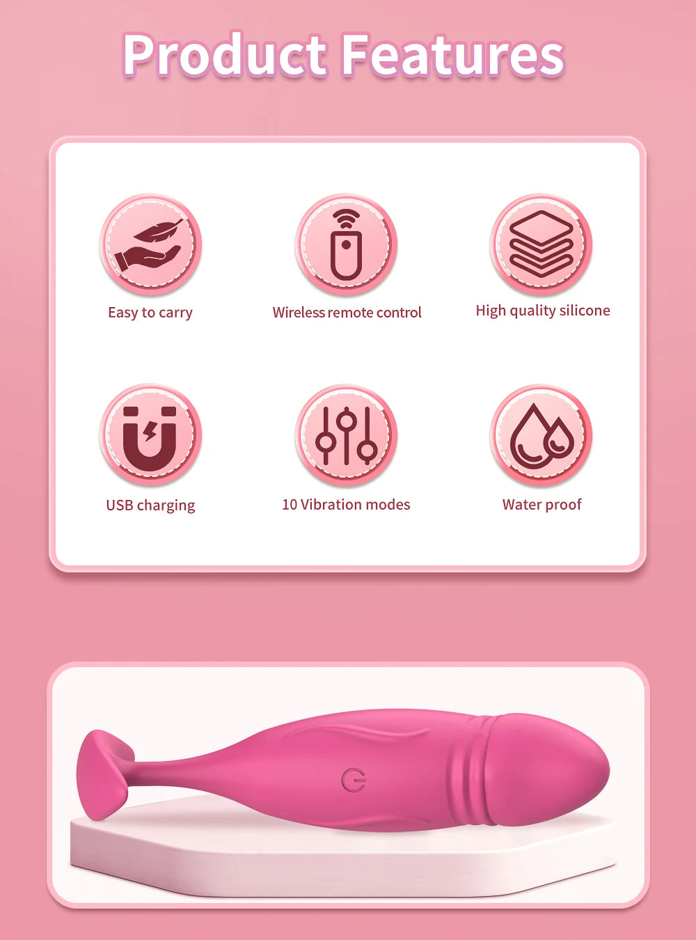 Realistic Silicone Dildo Vibrator | 10 Powerful Modes | Waterproof USB Rechargeable