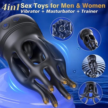 360° Rotating Glans Trainer ED Supports｜10 Modes Tongue & Vibration for Men