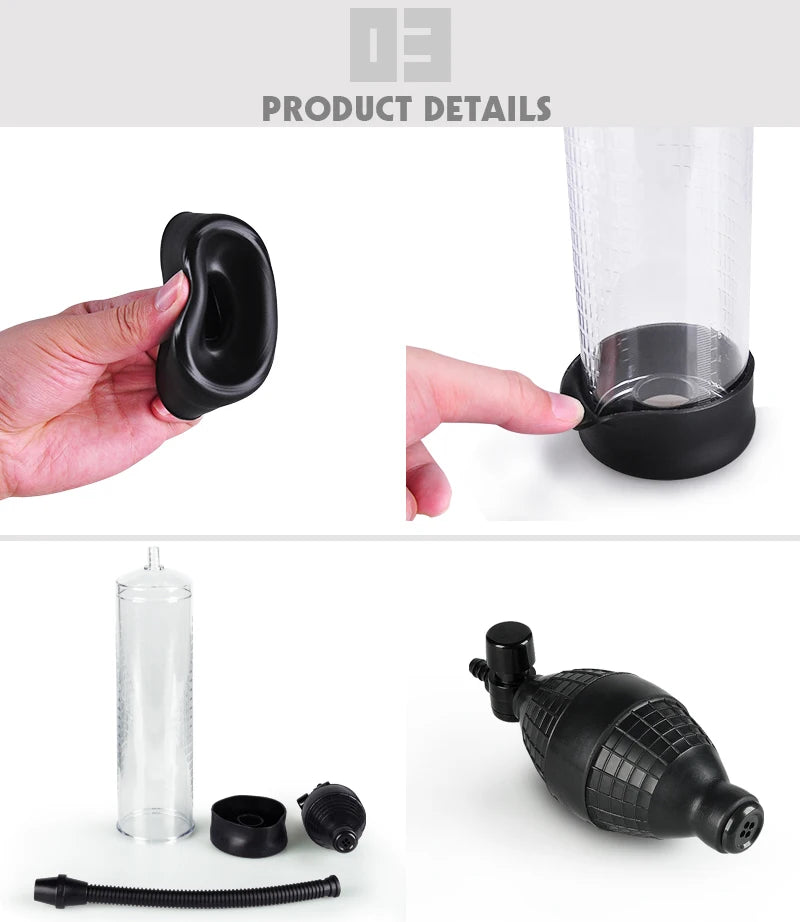 HOT!  Penis Pump Manual Penis Enlarger Sex Toy For Men Vacuum Pump Male Masturbation Penis Extender Trainer Adults Sex Product