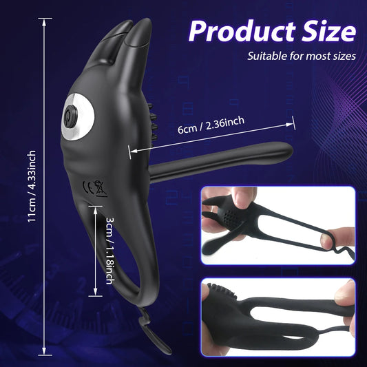 Vibrating Penis Ring for Men Delay Ejaculation Cock Ring Sex Toys for Couples