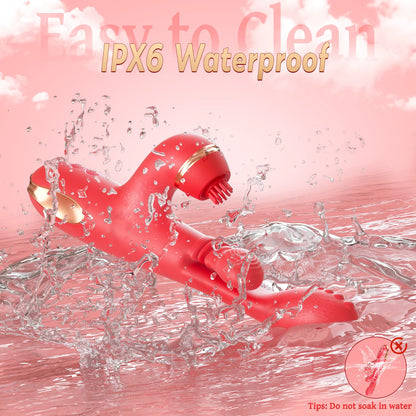 5 IN 1 Tapping Thrusting Dildo Vibrator G Spot Vibrator Kneading Clit Stimulator