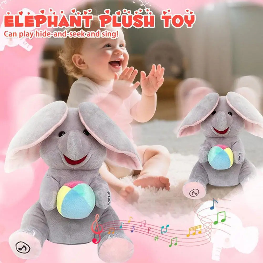 Hide and Seek Elephant Plush Toy Singing Musical Interactive Baby Gift