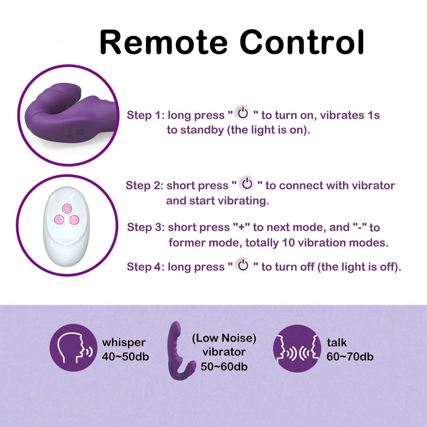 Strapless G-Spot Dildo Vibrator – Double-Ended Remote Toy for Women