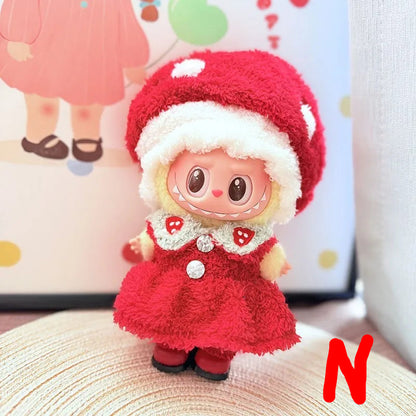 Labubu Doll Clothes – Cute Animal Onesie Penguin Shark Bee Dino for 17cm Blythe OB11 BJD