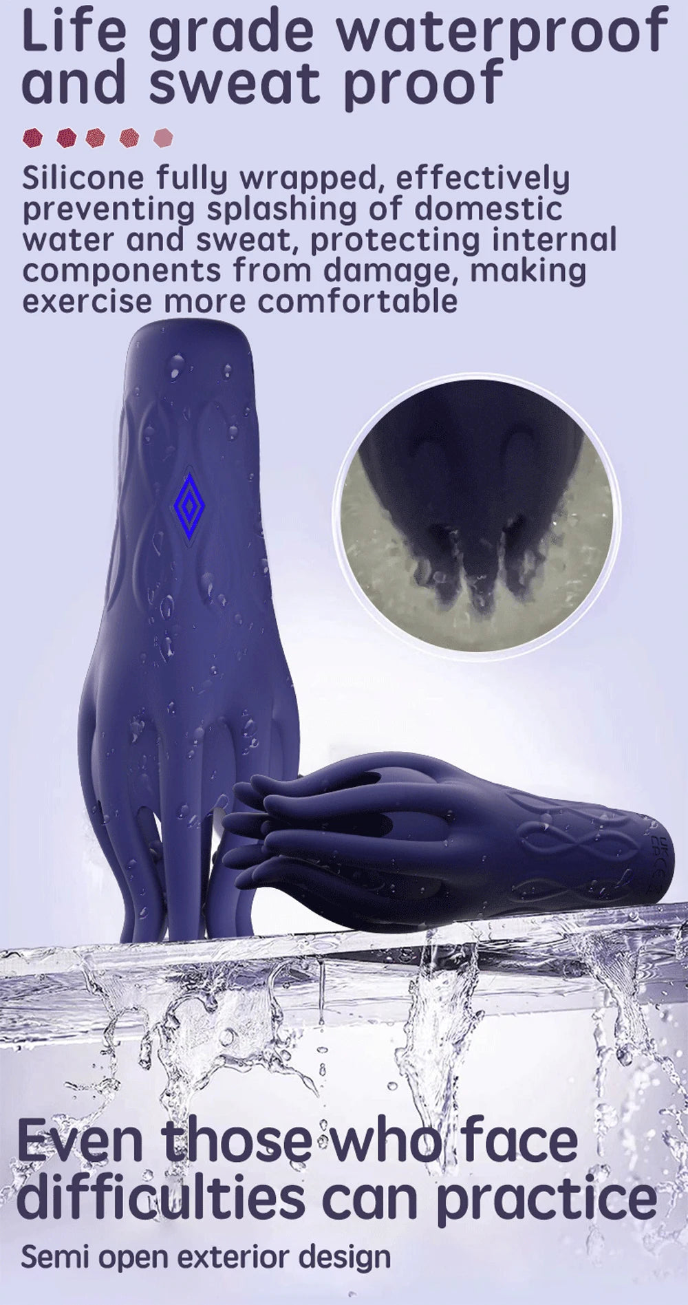 ED-Support Vibrating Glans Trainer | Harden & Delay Ejaculation | Soft Fingertip
