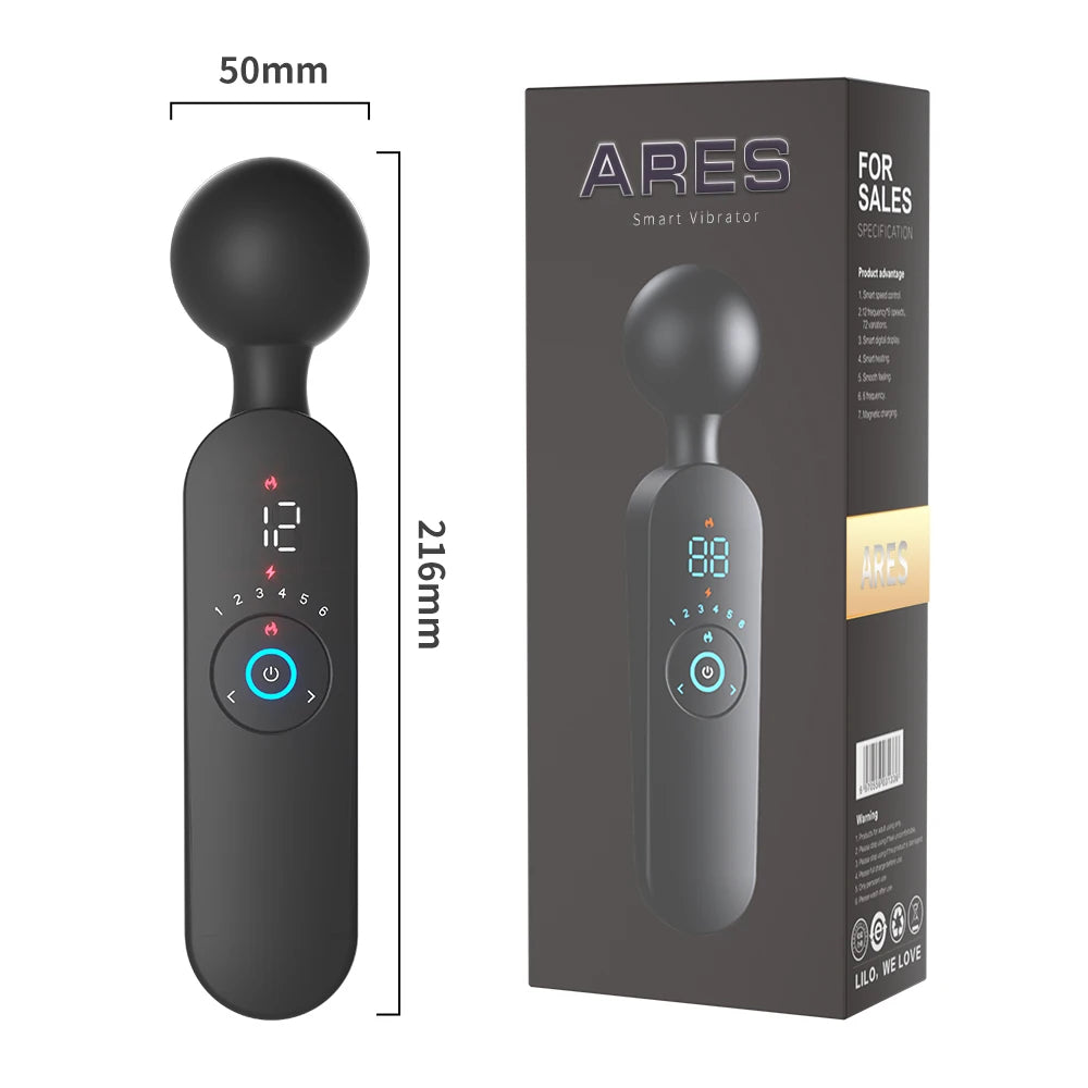 AV Magic Wand Vibrator for Women Clitoris Stimulator Heating Powerful Female Massager Digital Display USB Rechargeable Sex Toy