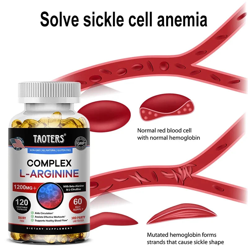 L-Arginine Complex 1200mg｜Supports Blood Flow, Circulation & Muscle Pump Supplement