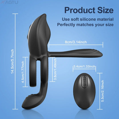 Cock Ring Vibrating for Men Ejaculation Delay G-Spot Clitoris Anal Stimulator
