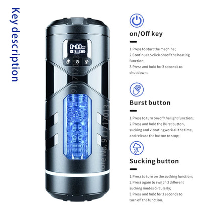 Automatic Heated ED Supports Masturbation Cup ｜ Realistic Vagina Suction Toy for Men