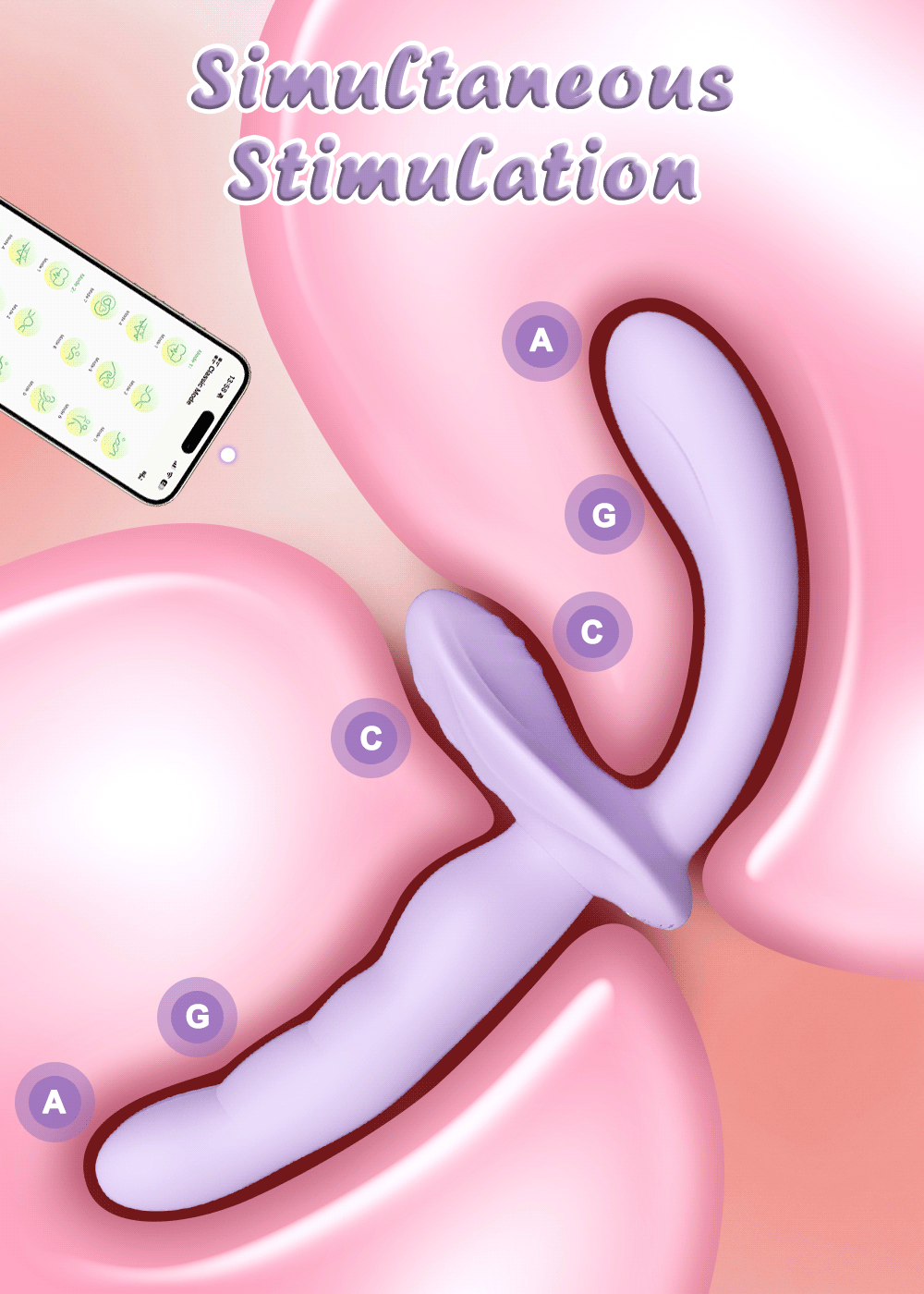 Dual-Arm Wearable Vibrator | G-Spot & Clitoral Stimulator | App Remote, Removable