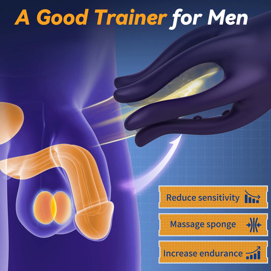 10-Speed Vibrating Glans Trainer | Delay & ED Support | Men’s Endurance Masturbator
