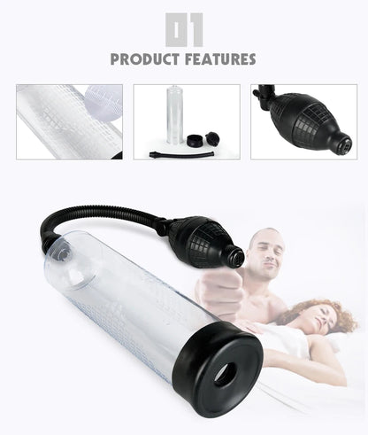 HOT!  Penis Pump Manual Penis Enlarger Sex Toy For Men Vacuum Pump Male Masturbation Penis Extender Trainer Adults Sex Product