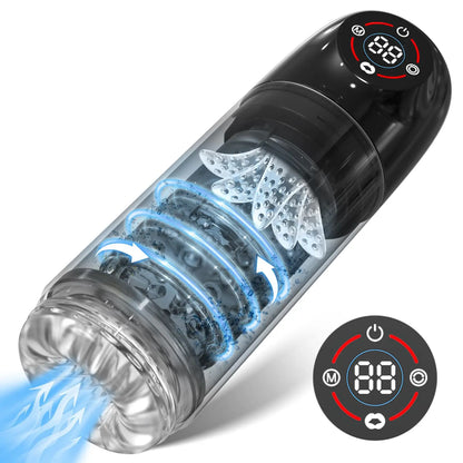 3-in-1 LCD Automatic Male Masturbator | Thrusting & Heating | ED Support