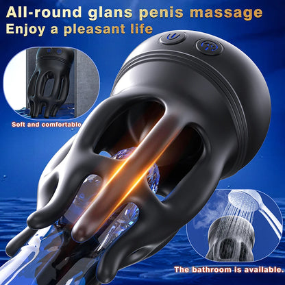 360° Rotating Glans Trainer ED Supports｜10 Modes Tongue & Vibration for Men