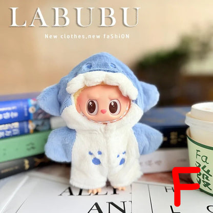 Labubu Doll Clothes – Cute Animal Onesie Penguin Shark Bee Dino for 17cm Blythe OB11 BJD