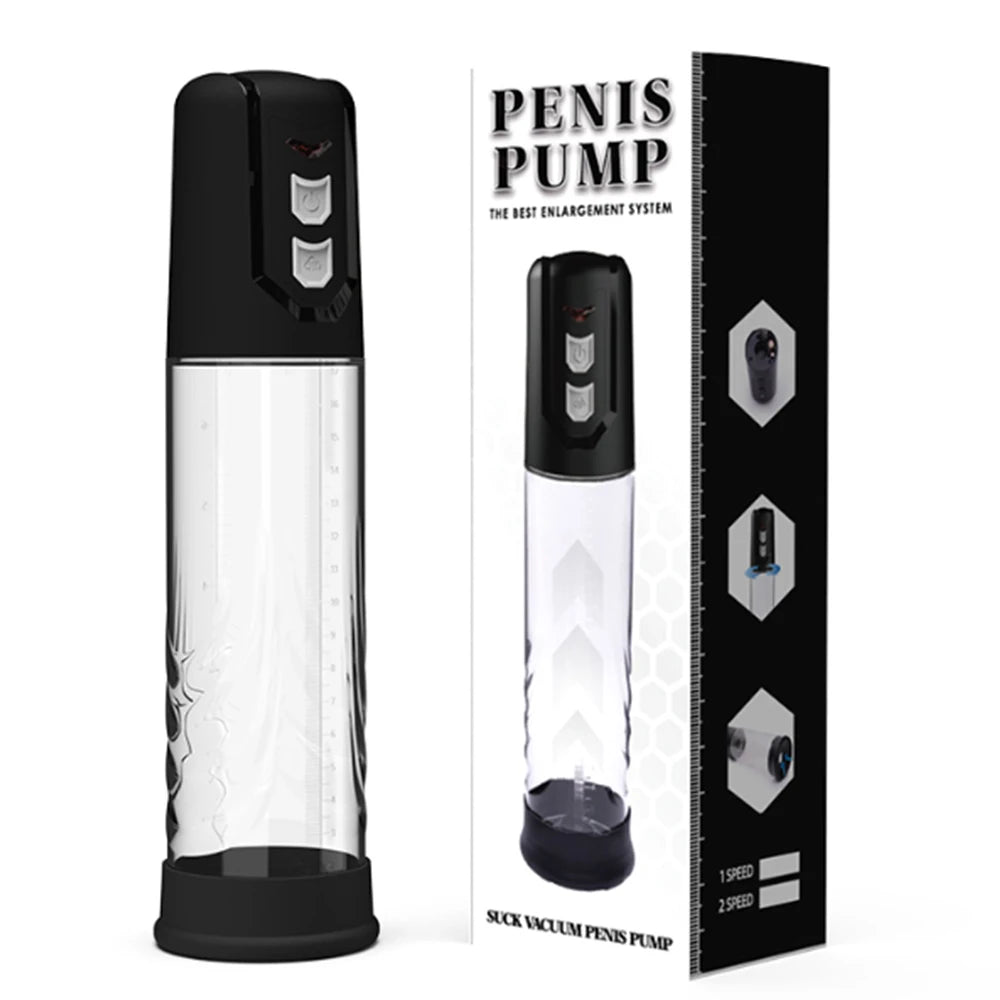 Electric Penis Pump Penis Enlargement Extend Pump Penis Trainer Male Masturbator Cock Vacuum Pump Adult Goods Sex Toy for Men