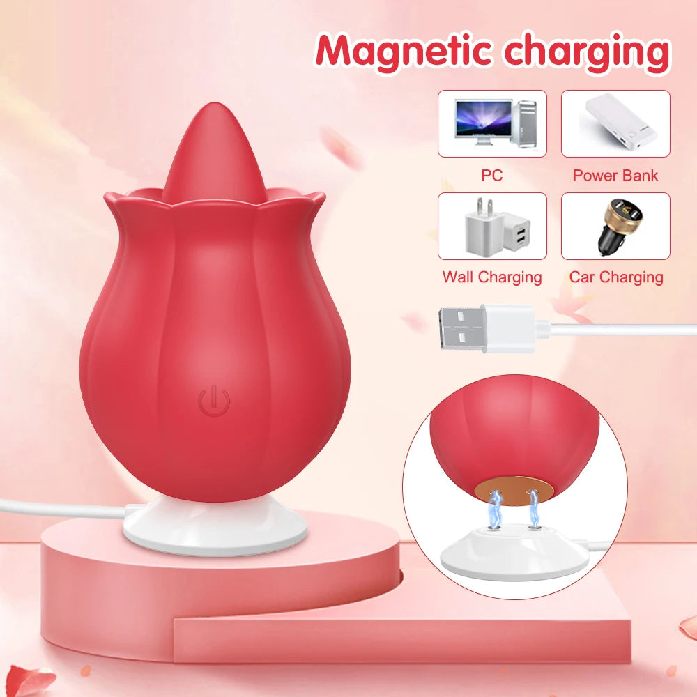 Silent Rose-Style Personal Massager with Gentle Pulsation and Soothing Touch