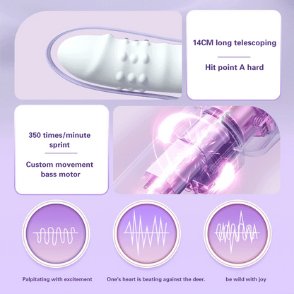 Thrusting Vibrator Dildo Rotating Telescopic Vagina G Spot Massage Sucking
