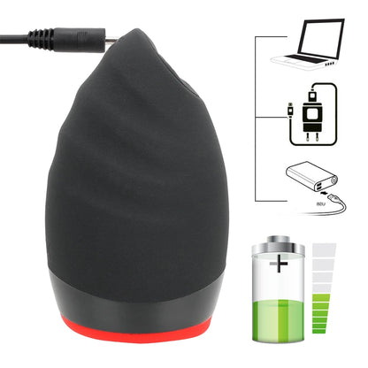 Sexy Mouth Penis Pump Heated Vibrator ED Supports Male Masturbator
