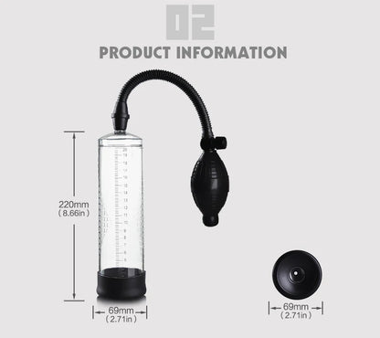HOT!  Penis Pump Manual Penis Enlarger Sex Toy For Men Vacuum Pump Male Masturbation Penis Extender Trainer Adults Sex Product
