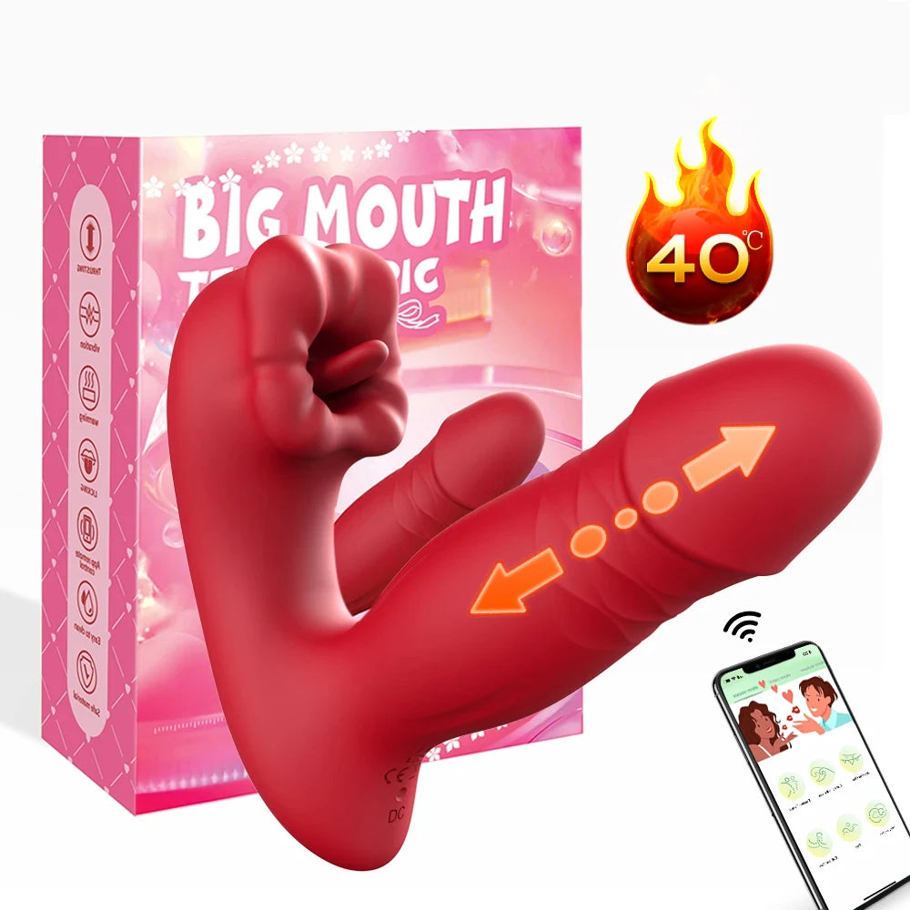 Wearable Thrusting Tongue Vibrator – APP G Spot & Clit Massager