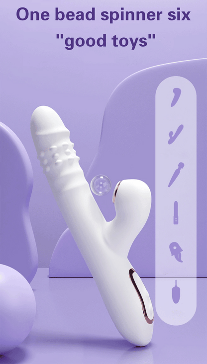 Thrusting Vibrator Dildo Rotating Telescopic Vagina G Spot Massage Sucking